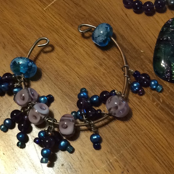 Vtg glass handmade 24” necklace and bracelet Set - Picture 4 of 6